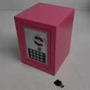 Goldenkey Mini Home Safe - Digital Box with Keys & Code, Compact for Personal Items, 6.69"D x 9.05"W x 6.69"H, 0.236 Cu.Ft. (Pink)