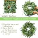 Olive Wreath for Front Door 22 inch, Greenery All Season Wreath with Olive Leaf Fruit, Home Decoration for Outdoor Living Room Indoor Wall and Outside Summer All Season Wedding