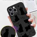 2 x Toycamp for iPhone 16 Pro Case 6.3 Inch - Women Girls Cats Cute Black Frosted Slim Fit Design Soft TPU Shockproof Protective Girly Pretty Phone Cover for Apple for iPhone 16 Pro Case