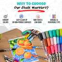 Chalk Markers 24 Pack, 6 mm Reversible Bullet & Chisel Tip, Liquid Chalk Pens for Glass, Windows & Chalkboards,19 Vibrant + 5 Metallic Colors, Wet Erase, Low Odor, Non Toxic Art Markers