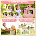 Instant Print Camera for Kids, 1080P Kids Instant Cameras,HD Selfie Digital Video Cameras Toddler 3 Rolls Print Paper & 32G Card,Christams Birthday Gifts for Girls Boys Age 5 6 7 8 9 10