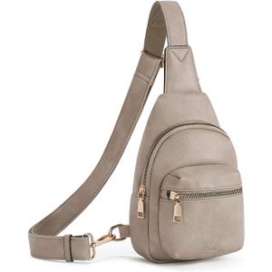 CLUCI Small Sling Bag for Women, Leather Crossbody Fanny Packs Trendy, Women's Chest Bag (B-5 Grey)