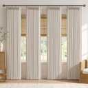 MIULEE 4 Panels Pinch Pleated Linen Curtains 84 Inches Long Cream White, 40"W x 84"L