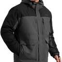 FREE SOLDIER Men's Waterproof Ski Jacket Fleece Lined Warm Winter Snow Coat with Hood Fully Taped Seams. M