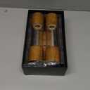 Wooden Salt and Pepper Grinder Set, Manual Premium Acrylic Salt and pepper Mills with Adjustable Ceramic Core and Wooden Stand, 8-Inch Refillable Giftable Shakers (2 Pieces with Tray)