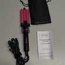 Farery Mini 3 Barrel Hair Waver  Portable Beach Wave Curling Iron for Short Hair, 1/2 Inch Ceramic Crimper with 3 Temp Settings & 30s Fast Heating, Dual Voltage Travel Hair Waver for Women, Pouch Bag