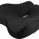 Pressure Relief Seat Cushion for Long Sitting Hours on Office, Home Chair, Car Memory Foam Office Chair Cushion for Back, Coccyx, Tailbone Pain ReliefBlack