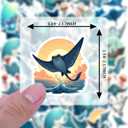 35Pcs Devilfish Stickers for Kids Waterproof Ocean Animal Manta Ray Sticker for Water Bottle Laptop Scrapbooking Skateboard Luggage Manta Ray Party Favor Decor Ideal Gifts for Boy Girl Teacher Rewards