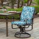 Arden Outdoor Dining Chair Cushion, 20 in x 20 in, Patio Cushion for Patio, Dining, or Rocking Chairs, Aqua Blue Fusion Floral