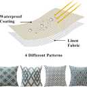 2 x OTOSTAR Set of 4 Waterproof Throw Pillow Covers 16x16 Inch Farmhouse Geometric Square Pillow Cases for Couch Patio Furniture Balcony Garden Outdoor DecorationGeometry40-Grey