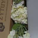 3PCS Cream Hydrangeas Artificial Flower 21" Real Touch Faux Latex Fake Hydrangeas Silk Bouquet for Home Kitchen Living Room Spring Table Office Wedding Party Arrangement