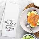 4 x Funny Friendship Kitchen Towels, A Sweet Friendship Refreshes The Soul, Decorative Dish Towels for Kitchen, Christian Gifts for Women Men, Sweet Housewarming Gifts for Sister Friend Bestie