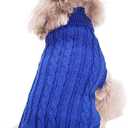 FAMI Dog Clothes Dogs Sweater Soft Puppies Clothing Winter Puppy Sweaters Warm Outfit for Dogs Small XS S Cat Apparel (DarkBlue,Large)