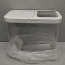 LivLab Mker 20-25 lbs Rice Dispenser with measuring spoon - 11.4Qt/12L Large Airtight Food Storage Rice Container for Cereal, Flour - BPA-Free PET, Slim Space-Saving (933-white grey)