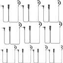 Retevis 1 Pin 3.5mm Walkie Talkie Earpiece with Mic, Double Cable, Side PTT, Compatible with RT22P RB19 RB19P B3H B3S B3B Two Way Radios, Soft C-Type Earhook Radio Earpiece(10 Pack)