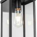 16 Inch Outdoor Wall Lantern, 1-Light Large Exterior Modern Wall Sconce Light Fixtures, Black Porch Light Wall Mount with Clear Glass, Waterproof Outside Wall Lighting for Patio Doorway