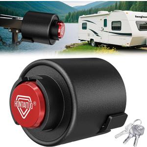 2-5/16" Heavy Duty Trailer Lock - Ball Coupler and Safety Chains Anti-Theft, Solid Steel Trailer Tongue Lock for RV, Boat, Camper, Cargo Trailers