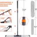 Flat Mop for Cleaning Floors Heavy Duty Microfiber Wet Mop Deep Cleaning for Hardwood, Tile & Laminate, Includes 4 Reusable Washable Pads and Adjustable Long Handle (36 in Mop Set)