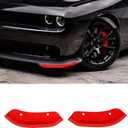 for Challenger Front Bumper Lip Splitter Protector Cover Trim for 2015-2023 Dodge Challenger Hellcat Red Exterior Accessories 2pcs