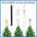 Hiboom 2 Sets Christmas Tree Topper Supporter Holder Twist on Universal Tree Topper Stabilizer with Adjustable Attachment for Seasonal Christmas Decoration Ornaments, Fits Most Basic Types(White)
