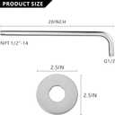 Voolan Shower Arm with Flange and Teflon Tape, Extension Shower Head Arm for Bathroom Fixed Shower Head, Solid Stainless Steel, Wall Mounted (20 Inch, Chrome)