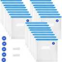 Sous Vide Bags 31 Pcs (24 Pcs Vacuum Zipper Bags & 2 Seal Clips & 5 Air Valves), Reusable BPA Free Vacuum Sealer Bags (11 * 10 in) Vacuum Food Storage Bags for Cooking/Food Storage/Microwave Heating