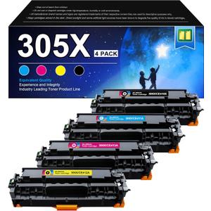 305X Toner Cartridges (with Chip) - 4 Pack High Yield Replacement for HP 305A Toner Cartridge CE410A, Works for Laserjet Pro 400 M451dn M451nw M475dn M475dw M451dw M375nw Series Printer | CE410X 305X Toner Cartridges (with Chip) - 4 Pack High Yield Replacement for HP 305A Toner Cartridge CE410A, Works for Laserjet Pro 400 M451dn M451nw M475dn M475dw M451dw M375nw Series Printer | CE410X