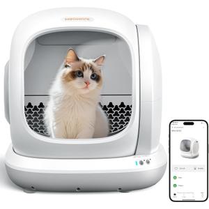 Meowant Self Cleaning Litter Box, Automatic Litter Box Self Cleaning with APP Control, 75L Extra Large Open Low Entry Smart Cats Litter Boxs for Multi-Cat Compatible Senior Cats Large Cats