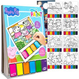 Peppa Pig Paint with Water Set for Kids, Toddlers Age 3+ - Bundle with 16 Page Peppa Cartoon Mess-Free Water Coloring Book for Ages 3 4 5 6 7 8 and More | Peppa Pig No-Mess Paint Posters
