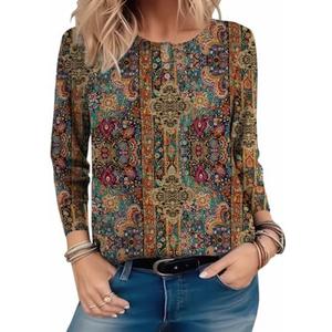 Zeagoo Long Sleeve Shirts for Women Henley T Shirts Loose Fit Tunics Dressy Casual Work Blouses Fall Fashion Tops Size XL