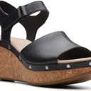 Clarks womens Annadel Clover (7.5, Black Leather)