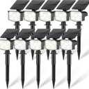 Solar Spot Lights Outdoor Waterproof Adjustable Solar Powered Landscape Lights for Yard 3 Long Time Lighting Modes Spotlights for Pathway Garden Outside Wall Pool Porch- 10 Pack, Cool White
