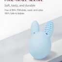 Teether Baby Teething Toy Rabbit Egg Rattle Toy Teething Pain Relief for Babies Boys Girls - Blue