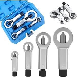 Metal Nut Splitter Tool Heavy Duty,4PCS Nut Separator Designed for Removing Broken, Damaged, Or Rusty Nuts Without Damaging Bolt Threads