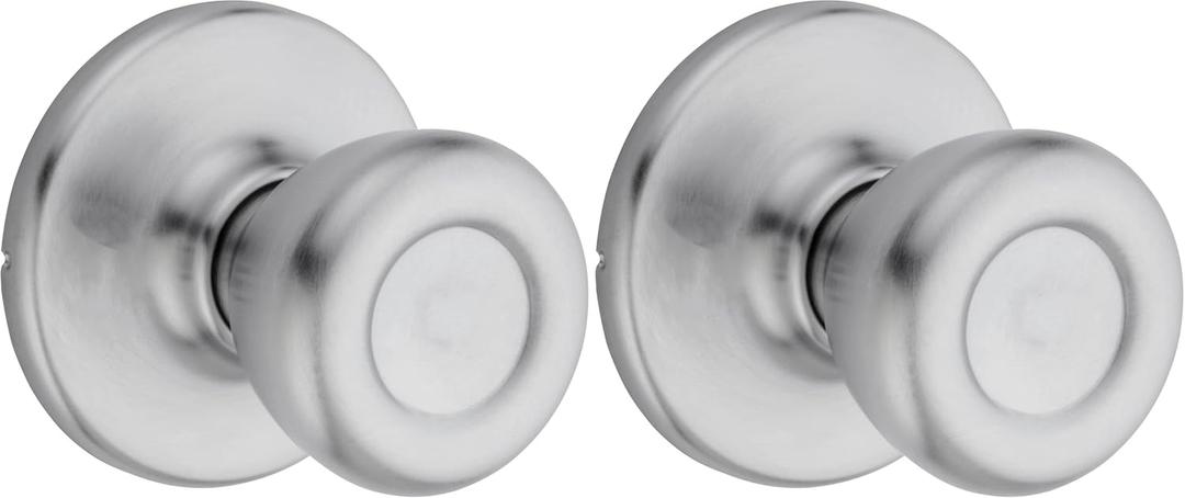 Kwikset 92001-514 Tylo Hall & Closet Knob in Satin Chrome (Pack of 2)