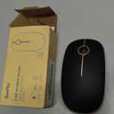 VssoPlor Wireless Mouse, 2.4G Slim Portable Computer Laptop Mouse with Nano Receiver Quiet Silent Optical Mice for Notebook, PC, Laptop, Computer-Black and Gold