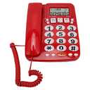 Big Phone for Seniors, Corded Phone with Caller ID, Adjustable Ringtone, and Speed Dial Memory, Wall Mountable Wired Landline Telephone for Hearing and Visually Impaired(Red)