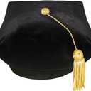 CLERKMANS Doctoral PhD Graduation Velvet Tam with Gold Bullion Tassel, 8 Sided