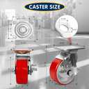 4000 lb Capacity Industrial Caster Wheels with Polyurethane & Cast Iron, Swivel Plate Casters for Platform Trucks, U-Boat Carts, Military Equipment (2 Brake &2 Swivel)
