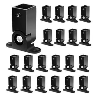 Iron Baluster Shoes, 20-Pack Premium Aluminum Shoes+20-Pack Non-Adjustable Plastic Shoes, 1/2in Iron Baluster Swivel Shoes for Secure & Stylish Railings