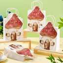 18 Pcs Mushroom Gift Bags with Handles Fairy Party Favors Woodland Mushroom Fairy Goodie Candy Treat Paper Bag for Kids Girls Baby Shower Birthday Party