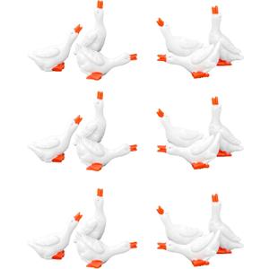 Tiny Garden Goose Fairy Garden Accessories Miniature Figurine Decoration for Micro Landscape Terrarium- 18 pcs Geese