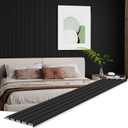 WPC Wall Panels, 8-Pack 94.5  6 Inch 3D Wall Panels for Interior Wall Dcor, Modern Accent Wall Panels for Office Spaces, Living Room, TV Background (Matte Black)