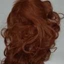 karlery Adult Women Long Wavy Ginger Auburn Wig 60s 70s Big Red Bouffant Beehive Wig for Halloween Themed Costume Party