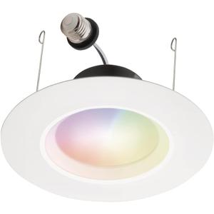 Juno RB56SC RGBW MW M6 RetroBasics Retrofit Smart Downlight, Switchable, RGBW, 5- to 6-Inch, Matte White