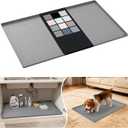 URMONA Waterproof Silicone Under Sink Mat 31'' x 22'' Shelf Liner for Kitchen and Bathroom, Cabinet and Counter Protector, Storage and Organizers, Litter Mat, Pet Cat Puppy Essentials(Dark Grey)