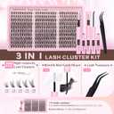 Goddvenus Lash Clusters Kit Wispy Eyelash Clusters Lashes Natural DIY Lash Extension Kit 10-16mm Cluster Eyelash Extensions Kit 300pcs C Curl Individual Lashes Cluster Eyelash (With Tweezers)