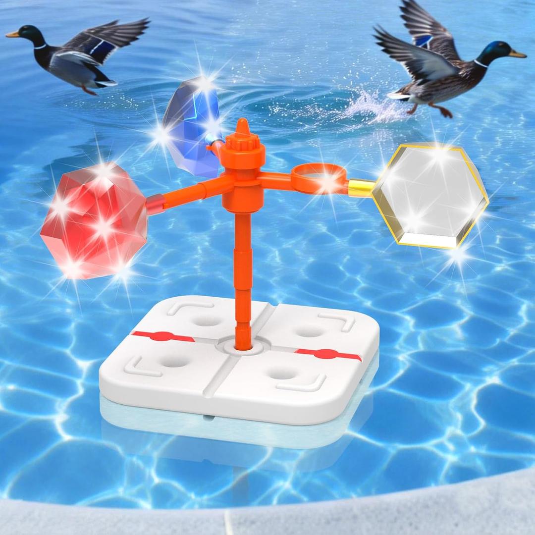 Pool Bird Deterrent Device, Floating Reflective Bird Deterrent Windmill, Keep Birds/Ducks/Heron/Pigeons/Goose/Woodpecker/Crow/Sparrow Away, Widly Used for Boats House Roofs Gardens,Pool,Backyard(02)