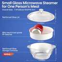1.5L Glass Microwave Vegetable Steamer, Steamer for Cooking, Microwave Dumpling Fish Broccoli Bun Potato Food Cooker with Lid & Steaming Basket for Convenient Quick Healthy, BPA-Free, Dishwasher Safe