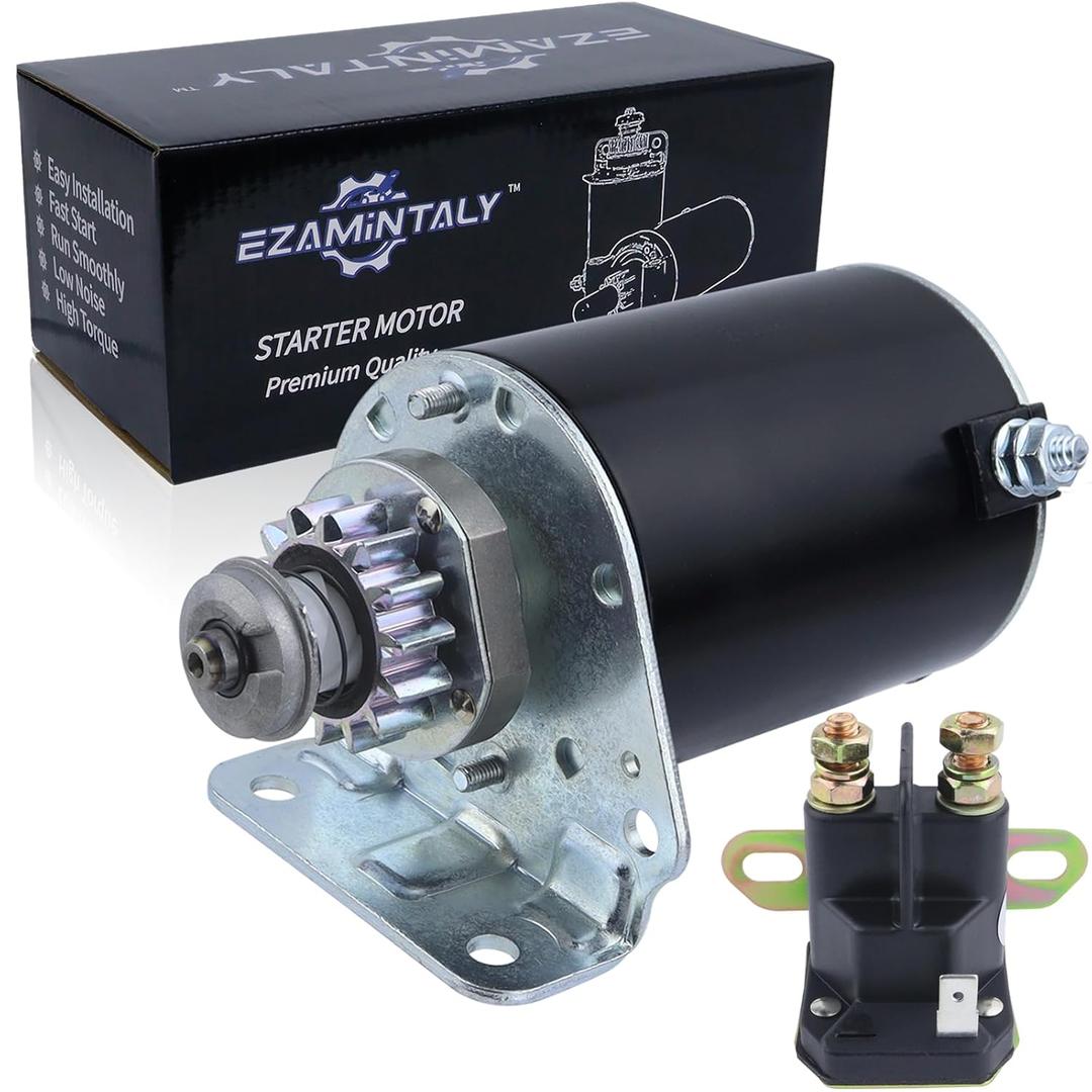 Starter Motor & Solenoid Relay for Cub Cadet RZT17 RZT42 2004-2006, 1600 1800 1999, LT1018 2004, 593934 693551 LG693551 BS693551 SE501848